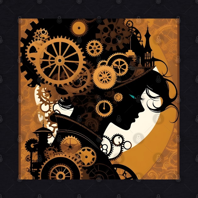 Steampunk Girl silhouette by Spaceboyishere